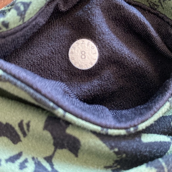 Lululemon All You Do tights leggings Sz 8 eight green floral align material - Picture 7 of 8